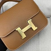 Hermes Epsom Leather Gold Lock Bag Brown Size 19 cm - 5