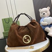 Gucci Blondie Large Tote Bag Brown Suede 52x35x9cm - 1