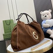 Gucci Blondie Large Tote Bag Brown Suede 52x35x9cm - 6