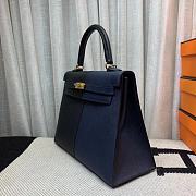 Hermes Epsom Kelly Sellier 28 Bleu Indigo Black Blue Bag 28cm - 3