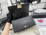 Chanel Medium Leboy Bag Black Chevron Gold Lambskin 25cm - 5