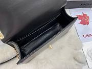 Chanel Medium Leboy Bag Black Chevron Gold Lambskin 25cm - 3
