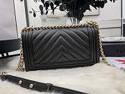 Chanel Medium Leboy Bag Black Chevron Gold Lambskin 25cm - 2