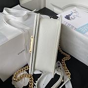Chanel Boy Bag With Handle Caviar Gold White 20x12x7cm - 6