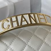 Chanel Boy Bag With Handle Caviar Gold White 20x12x7cm - 2