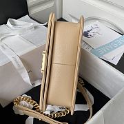 Chanel Boy Bag With Handle Caviar Gold Beige 25x14.5x8cm - 6