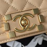 Chanel Boy Bag With Handle Caviar Gold Beige 25x14.5x8cm - 3