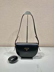 Prada Leather Shoulder Bag Black 23x12x6cm - 1