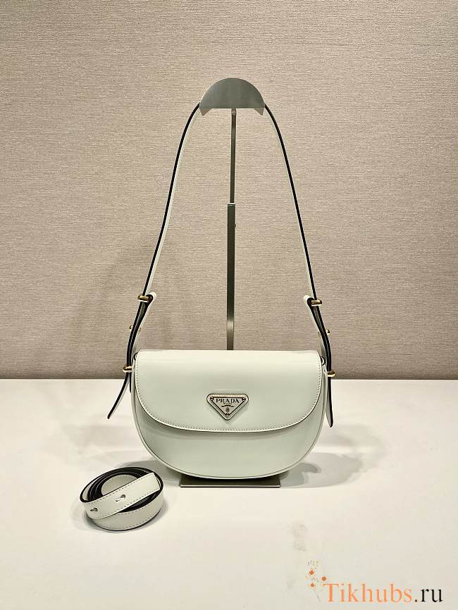 Prada Leather Shoulder Bag White 23x12x6cm - 1