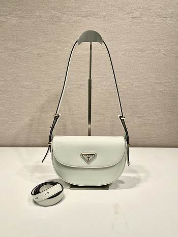 Prada Leather Shoulder Bag White 23x12x6cm