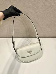 Prada Leather Shoulder Bag White 23x12x6cm - 3