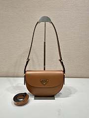 Prada Leather Shoulder Bag Cognac 23x12x6cm - 1