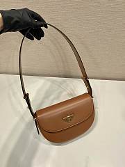 Prada Leather Shoulder Bag Cognac 23x12x6cm - 5