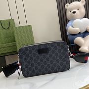 Gucci GG Supreme Mini Shoulder Bag Black Grey 22.5x14x7.5cm - 1