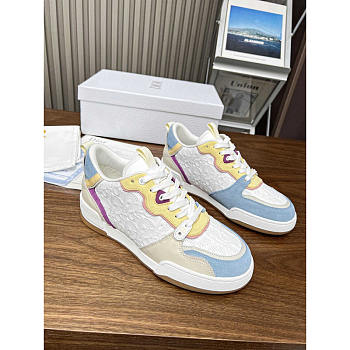 Dior One Sneaker White Oblique Perforated Calfskin Multicolor Suede