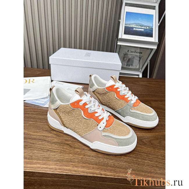 Dior One Sneakers Beige Multicolor Calfskin and Suede Calfskin  - 1