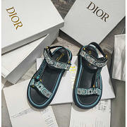 Dior D-Wave Sandal Denim Blue Multicolor Butterfly Bandana - 1