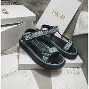 Dior D-Wave Sandal Denim Blue Multicolor Butterfly Bandana - 5