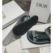 Dior D-Wave Sandal Denim Blue Multicolor Butterfly Bandana - 4