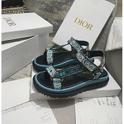 Dior D-Wave Sandal Denim Blue Multicolor Butterfly Bandana - 3