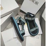 Dior D-Wave Sandal Denim Blue Multicolor Butterfly Bandana - 2