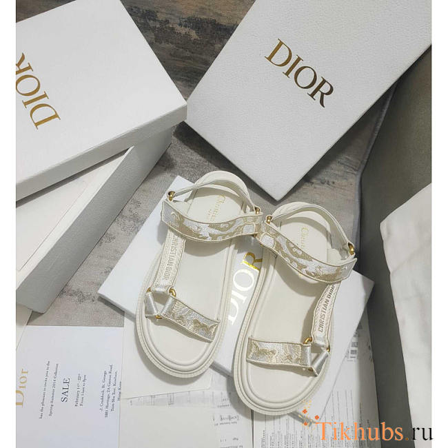 Dior D-Wave Sandal White Gold-Tone Gradient Butterflies  - 1