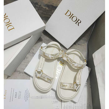Dior D-Wave Sandal White Gold-Tone Gradient Butterflies 