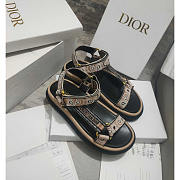 Dior D-Wave Sandal Beige Multicolor Embroidered - 4