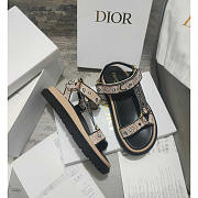 Dior D-Wave Sandal Beige Multicolor Embroidered - 3