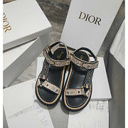 Dior D-Wave Sandal Beige Multicolor Embroidered - 2