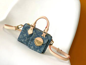 Louis Vuitton LV Nano Speedy Denim 16 x 10 x 7.5 cm