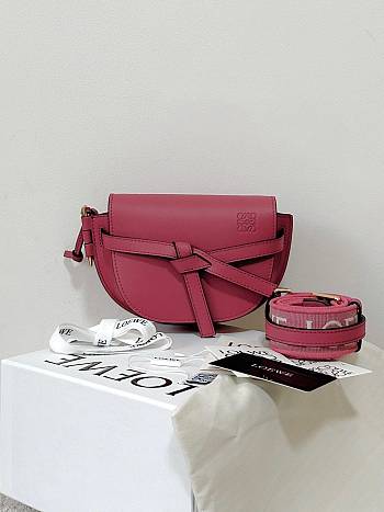 Loewe Mini Gate Dual Bag Soft Calfskin Pink 21x12.5x9cm