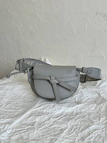 Loewe Mini Gate Dual Bag Soft Calfskin Grey 21x12.5x9cm