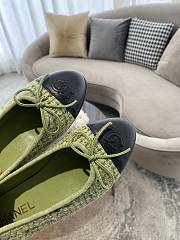 Chanel Ballerina Flat Tweet Green Black - 5