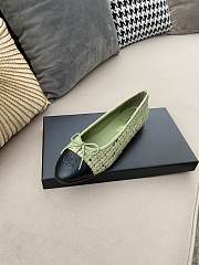 Chanel Ballerina Flat Tweet Green Black - 4