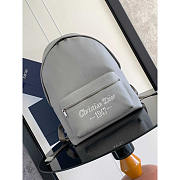 Dior Rider Backpack Grained Calfskin With Christian Dior 1947 Signature Gray 30x42x15cm - 1