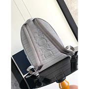 Dior Rider Backpack Grained Calfskin With Christian Dior 1947 Signature Gray 30x42x15cm - 4