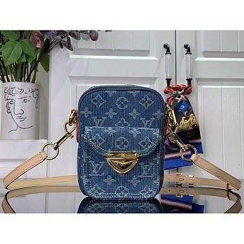 Louis Vuitton LV Fairfax Pochette Denim Blue 14 x 18 x 2.7 cm