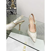 Dior J'adior Slingback Pump White Gold-Tone Toile de Jouy Mexico 10cm - 4