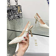 Dior J'adior Slingback Pump White Gold-Tone Toile de Jouy Mexico 10cm - 3