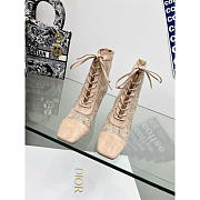 Dior Naughtily-D Ankle Boot Transparent Mesh Suede Calfskin Beige 8cm - 3