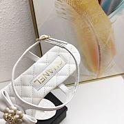 Chanel White Camellia Bow Thong Sandals - 3