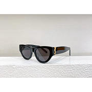 YSL Eyewear Logo Black Sunglasses - 1