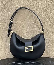 Fendi Women Small Croissant Black Leather Bag 30×1×23cm - 1