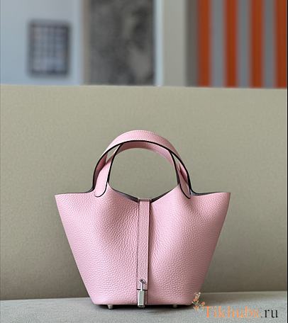 Hermes Picotin Pink Silver Bag 18cm - 1