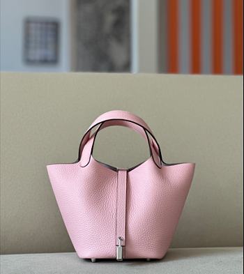 Hermes Picotin Pink Silver Bag 18cm