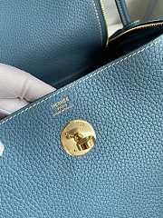 Hermes Lindy Bag Blue Gold 26cm - 3