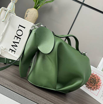 Loewe Elephant Bag In Classic Calfskin Green 36x26.5x22cm