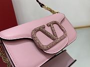 Valentino Small Shoulder Bag With Jewel Pink Logo 20x11x5cm - 2