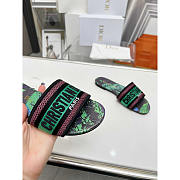 Dior Dway Slide Multicolor Embroidered Cotton Green - 5